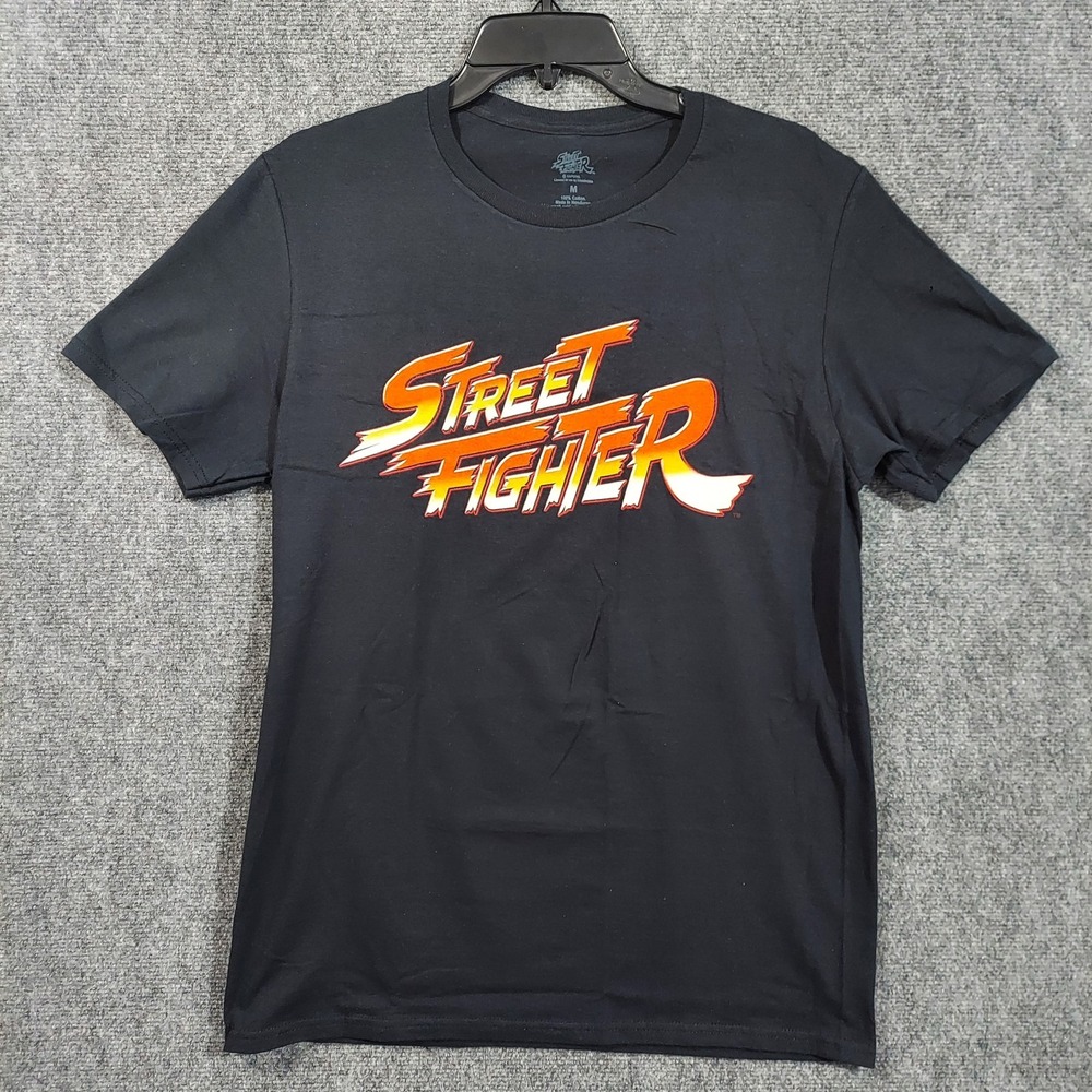 Street Fighter Shirt Mens M Black Logo Cotton Jersey Casual‎ Graphic Gamer Tee